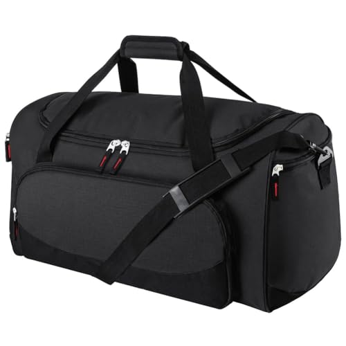 Uarition Gym Bag for Men - 50L Black Durable Large Duffle Bag for Travel, Workout, Fitness & Sport - color: Black