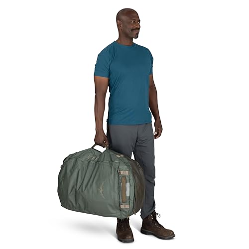 Osprey Transporter Lightweight Travel Duffel Bag - Extra Large Water Resistant Durable Gear Bag for Men and Women - color: Blue Flame/Nocturnal Blue, style: 95l