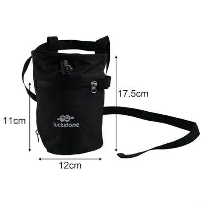 420D Oxford Climbing Chalk Bag with Fleece Lined Interior Drawstring Seal Belt 60-110cm for Rock Climbing Gym Climbing Bouldering Weightlifting Gymnastics Anti-Leak Design Large Opening(Black) - size: Black