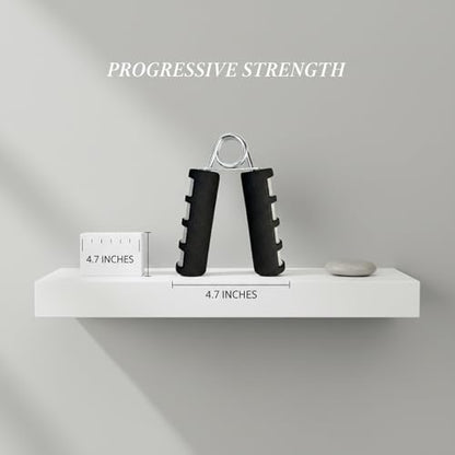 Adjustable Hand Grip Strengthener with Ergonomic TPE Foam Handles for Forearm & Finger Exercise - color: Gray