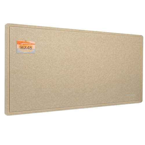 Extra Large Bulletin Board - 96 x 48 Inches, Decorative Felt Pin Board for Wall - 8' x 4' Foldable Photo Display Board with Self-Adhesive Tape, Includes 20 Push Pins - Beige Brown - color: Beige Brown, size: 47.2" x 94.4"