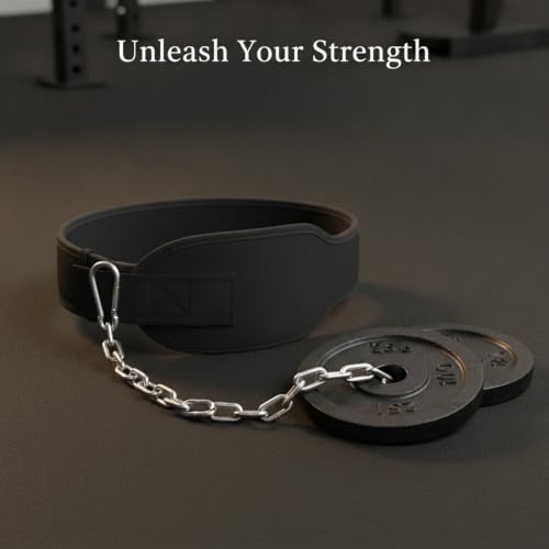 1 PC Weighted Dip Belt with Iron Chain, Heavy Duty Strength Training Attachment for Pull Ups and Dips