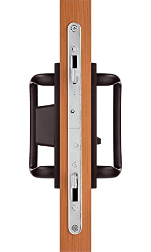 Rockwell Security Charlotte Offset Key Locking Sliding Door Handle with 3/4 Inch Keylock Tuscan Bronze Fits 1-3/4 Inch Thick Door with 4 Screw Holes - color: Tuscan Bronze