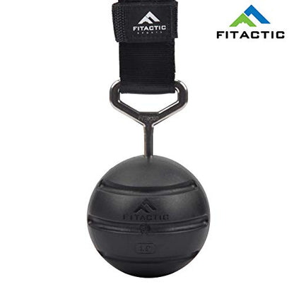 Rock Climbing Solid Training Cannonball Bomb Power Pull Up Ball Hold Grips for Straps for Finger, Forearm, Biceps, Back Muscles - color: Black (Groove 3.5")