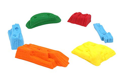 Atomik Rock Climbing Holds Set of 6 Screw-On Sandstones in Assorted Bright Tones