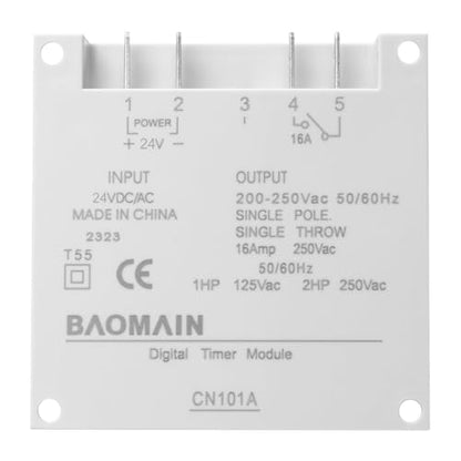 Baomain Time Switch Relay,Digital LCD Programmable Timer,24V DC/AC Input,200-250V 16A Output,28 Programs Daily/Weekly Schedule,CN101A for Lighting and Equipment Control - size: Timer