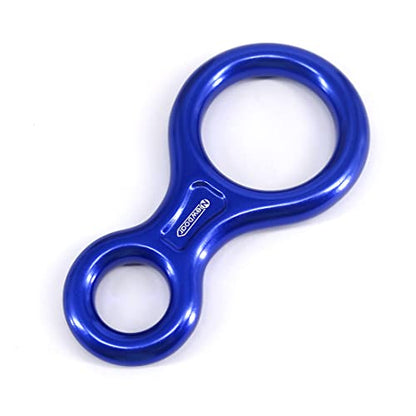 NewDoar Climbing Gear Downhill Equipment, Descender Rappel Rock Climbing Descending Belaying Equipment Rescue Figure 8 Descender Rigging Plate 35KN for Climbing Belaying and Rappeling Device - color: Blue