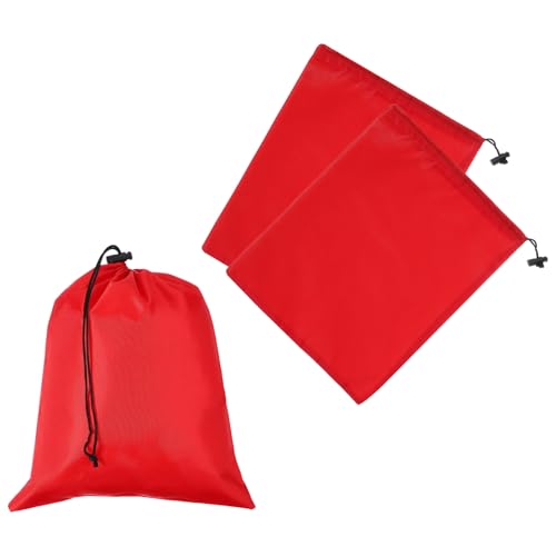 Drawstring Bag with Toggle, Stuff Sack String Waterproof Travel Storage Bags Cinch Stuff Pouch -Fitting for Gym - color: Red, size: 10" x 12"