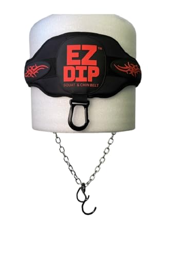 Belt with Chain, Dumbbell Hooks, Weight Plate Pin - Belt Squat Belt - Pull Up Weight Belt - Weighted Dip Belt - Chain Dip Belt - 505# Load Tested & Rated!