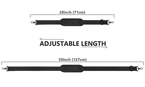 Ytonet Shoulder Strap, 52" Universal Adjustable Padded Laptop Shoulder Strap Replacement Comfortable Belt with Metal Hooks for Laptop Messenger Crossbody Bag Luggage Duffel Camera, Black
