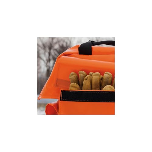 Klein Tools 5185ORA Tool Bag Backpack, Made in USA, Lineman Backpack, Adjustable Padded Shoulder Straps, Double-Stitched Bottom with Drain Holes, Orange