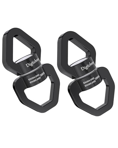 35KN Swing Swivel, Indoor Outdoor Spinner, Black, 2 Pack | For hanging chairs, aerial yoga, hammocks, tire swings, kids' swings, gym rings, web tree swings, smooth rotation - color: Black, size: 2 pack