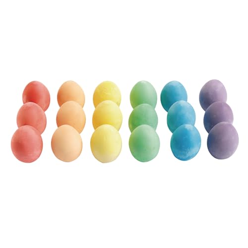 Colorations Chunky Chalk Eggs, Set of 18, for Kids and Toddlers, Easy Grip, Non-Toxic, Assorted Colors, 2 1/8 X 1 1/2 inches, Outdoor Play, Create, Drawing, Assorted Set (CHALKEGG) - style: Chalk Eggs - 18 Pieces