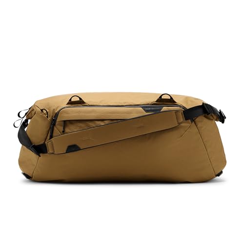 Peak Design Travel Duffel 50L, Coyote, Extra-Wide Single Zip Access, Weatherproof Shell, 4 External Pockets, Fits Packing Cubes & Camera Cubes, Ideal for Weekend Trips, Versatile Duffel Bag for Travel - color: Coyote, size: 50L