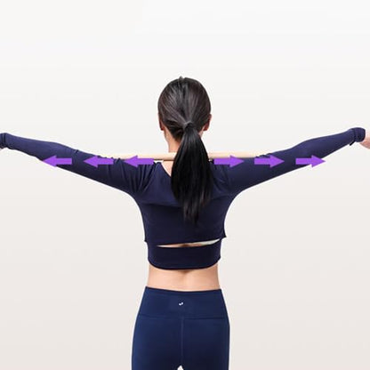 Portable Wood Training Stick Mobility Fitness Poles Comfortable Body Stretching Tool Correct Postures Exercise Stick Open Shoulder