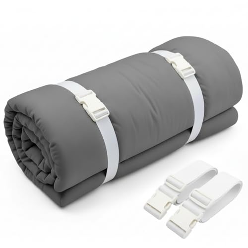 2 Pack Mattress Moving Straps, Adjustable Packing Straps with Buckles for Mattress Storage or Moving, Fits Twin & Full (60" x 2") - color: White, size: Twin & Full
