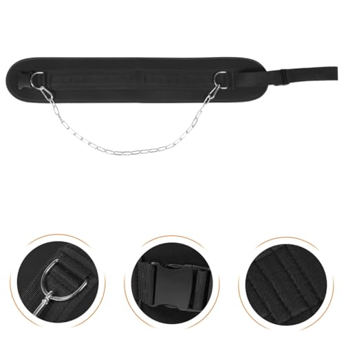 Contoured Fitness Dipping Belt with Chain for Weightlifting Weighted Dips Pull-ups Chin-ups Hip Squats Premium Training Equipment for Strength Building and Muscle Support