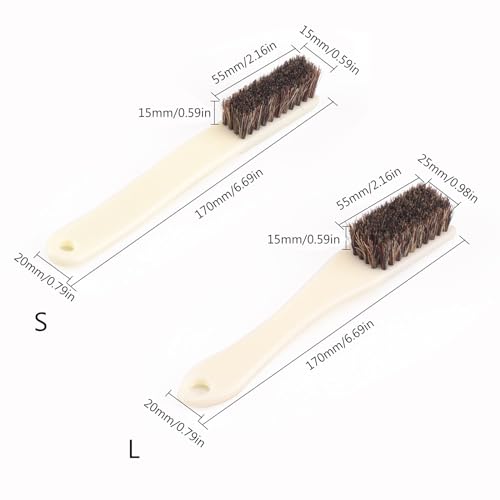 2-Pack Rock Climbing Chalk Brush, Thick Bristle Bouldering Scrubber, Ergonomic Handle, 17cm Outdoor Gym Tool - color: Brown Large