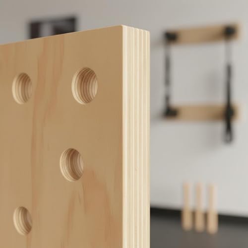Climbing Board Wooden Pegboard Strength Training Upper Body Workout Smooth Polished Surface Design Suitable for Home or Garage Use - style: Style A