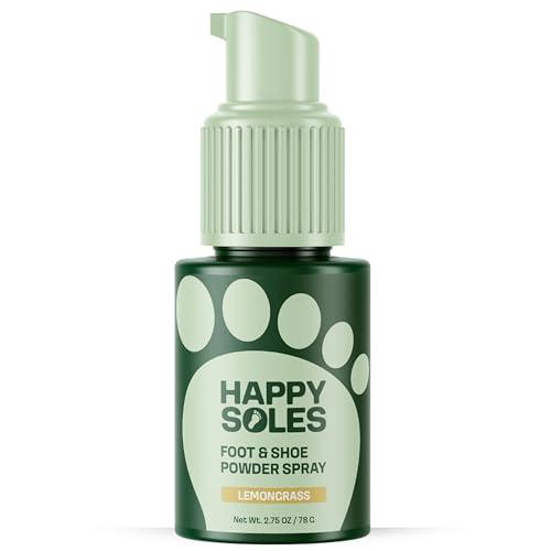 Foot & Shoe Deodorizer Powder Spray - Talc-Free, Vegan, Non-Aerosol Mess-Free Spray - Absorbs Sweat & Fights Odor with Bamboo & Tapioca - Long-Lasting Freshness & Comfort (Lemongrass)