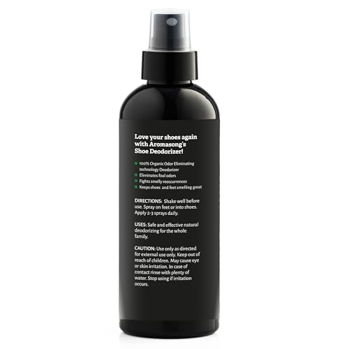 Aromasong Natural Shoe Deodorizer and Foot Spray - 24-Hour Freshness Foot Odor Eliminator for Feet - Extra Strength Fresher for Smelly Shoes & Stinky Feet Spray with Refreshing Scent, 4oz - size: 4 Ounce (Pack of 1)
