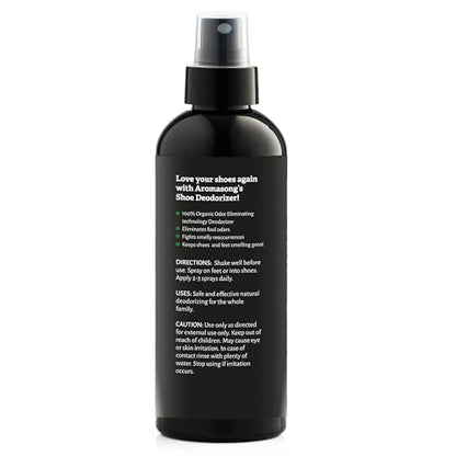 Aromasong Natural Shoe Deodorizer and Foot Spray - 24-Hour Freshness Foot Odor Eliminator for Feet - Extra Strength Fresher for Smelly Shoes & Stinky Feet Spray with Refreshing Scent, 4oz - size: 4 Ounce (Pack of 1)