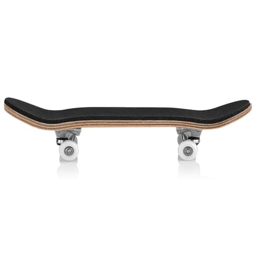 Ejoyous Finger Skateboard, 1Pcs Maple Wooden Alloy Fingerboard Skate Kit with Box Professional Mini Skateboards Reduce Pressure Kids Gifts (White) - color: White