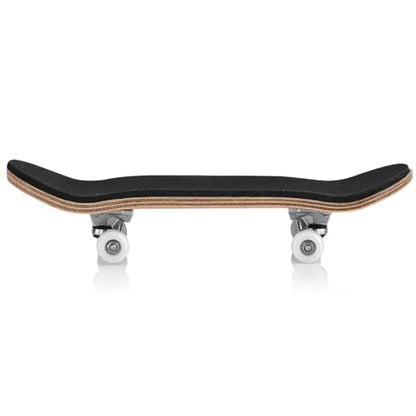 Ejoyous Finger Skateboard, 1Pcs Maple Wooden Alloy Fingerboard Skate Kit with Box Professional Mini Skateboards Reduce Pressure Kids Gifts (White) - color: White