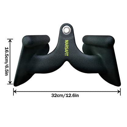 MARSAFIT Home Gym Fitness Rowing T-bar V-bar Pulley Cable Machine Attachment, Bicep Curl Tricep LAT pulldown Bar Back Strength Training Handle Grips LAT Pull Down Bar for Seat Row Workout - style: BTBAR 1901