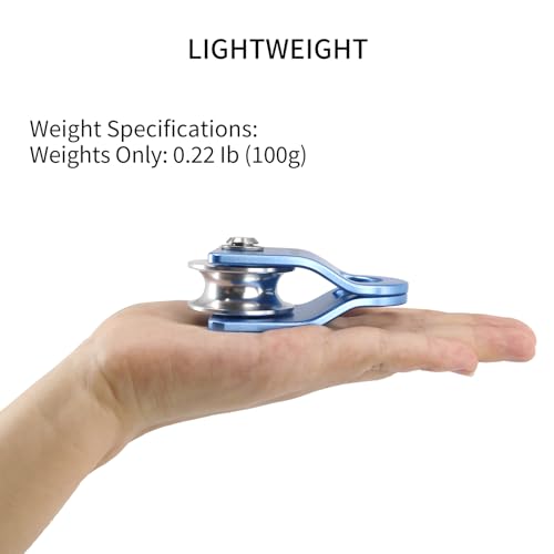 NewDoar Micro Mobile Single Pulley,20kN(4500 lb) Max Rope 1/2in for Rigging Arborist Climbing Rescue,CE Certified - color: Pack of 2(20KN Pulley Blue)