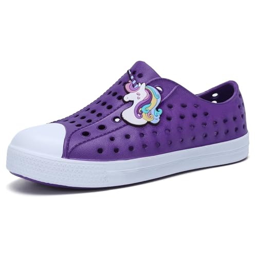 Kids Water Shoes Slip-On Sneaker Lightweight Breathable Sandal Outdoor & Indoor - color: 1.purple, size: 5-5.5 Toddler