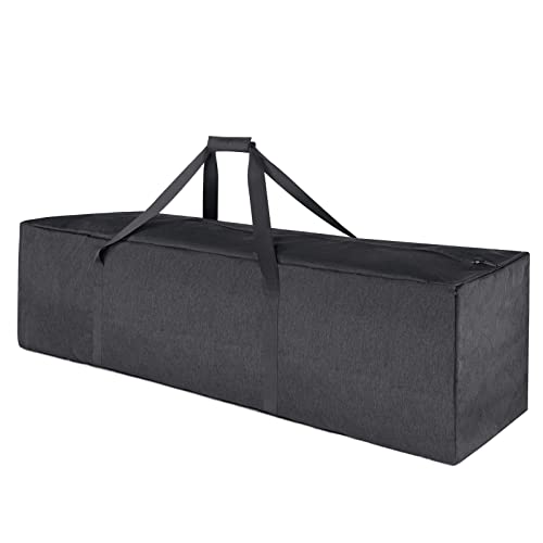 TOPDesign 1-Pack 46 Inch Extra Large Zippered Duffel Bag for Travel Camping Sports Equipment Storage, Waterproof Foldable Luggage Bag with Padded Handles (Grey) - color: Grey, size: 46 Inches