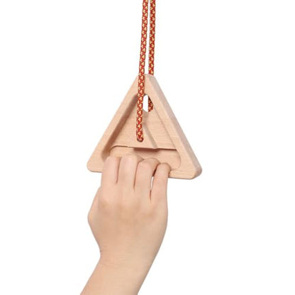 Portable Wooden Climbing Hangboard Fingerboard Trainer with Rope, Rock Climbing Grip Strength Trainer for Finger, Hand & Forearm Training, Compact Hangboard for Home Gym and Outdoor Workouts