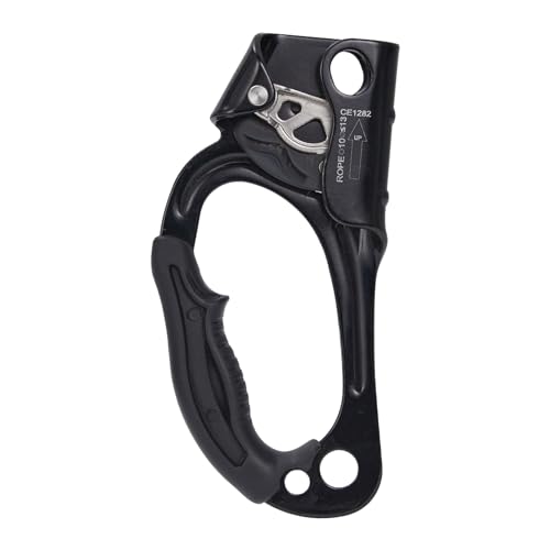 Hand Ascender, Rock Climbing Tree Arborist Rappelling Gear Equipment Rope Ascender Rope Clamp for 10~13MM Rope - color: Left Hand-Black