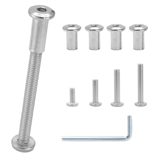30 Sets M6x20/30/40/50/60mm Hex Socket Cap Bolt Kit, Silver | Allen Wrench Included, Furniture Connector Bolts, Countersunk Screw Barrel Nuts, Binding Screws, For Cabinet - color: Silver, size: M6x20/30/40/50/60mm