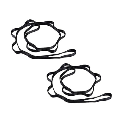 2pcs safety daisy chain, multi-ring adjustable nylon strap rope yoga pilates stretch band - color: Black, size: Length：1.5m