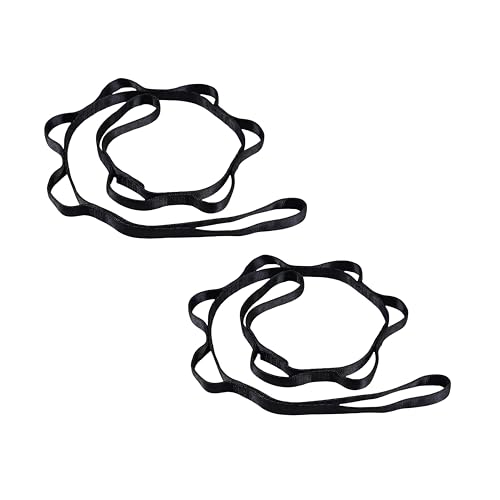 2pcs safety daisy chain, multi-ring adjustable nylon strap rope yoga pilates stretch band - color: Black, size: Length：1.5m