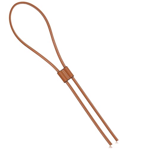 ALLZEDREAM Leather Drawstring Replacement Bucket Bag Detachable PU Pull String Strap (Brown) - color: Brown