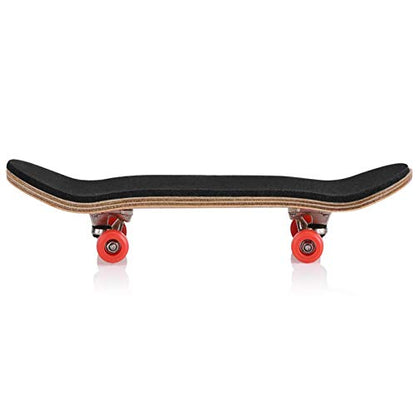 Tyenaza Finger Skateboard Wooden Fingerboard Toy Professional Stents Fingers Skate Set Novelty Children (Red) - color: Red