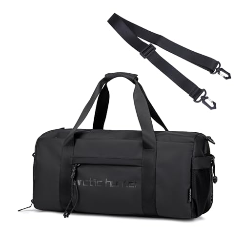 ARCTIC HUNTER AH Small Gym Bag Duffel Bag for Men Women with Shoe Compartment Ideal for Sports,Travel,and Overnight Trips, Athletic Gear Workout Weekender Bags, Black - style: Duffel Bag
