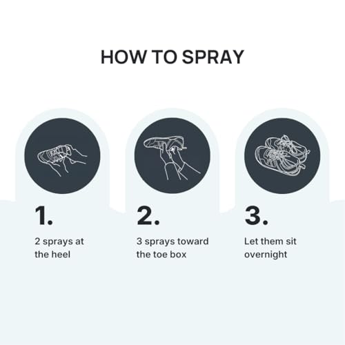 Shoe Deodorizer Spray - Stops Shoe Odor Overnight - Works on Sneakers, Dress Shoes, Work Boots - Made in USA - 2 oz