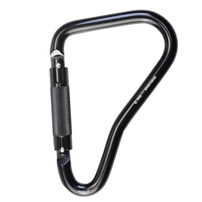 25kN Large Aluminum Auto Locking Ladder Hook, Professional CE Certified Heavy Duty Carabiner for Tower, Fall Protection/Huge Opening Gate, Black