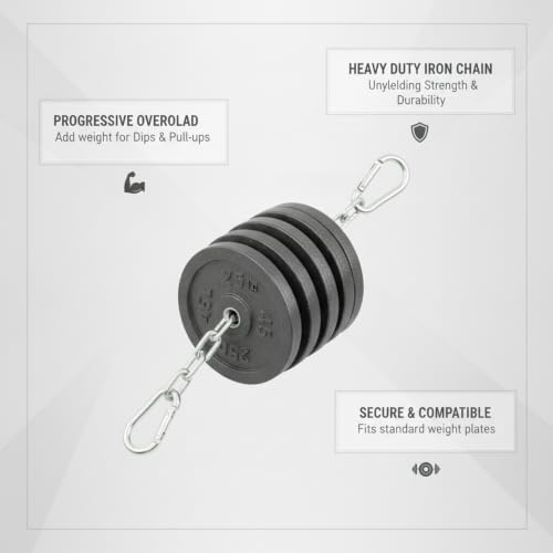 Maximize Upper Body Strength with Iron Chain Weighted Dip Belt for Pull-Ups and Dips - size: 11.81 x 0.98 x 0.39 in