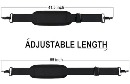 BOOEUDI 56 inch Shoulder Strap, Universal Adjustable Thick Soft Duffel Bag Shoulder Strap Replacement Comfortable Belt with Metal Swivel Hooks for Laptop Messenger Bag, Briefcase, Shoulder Bag, Black - color: Black