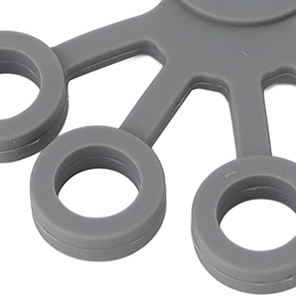 Finger Stretcher, High Elasticity Silicone Portable Five Finger Stretching Band for Guitarist Hand Grip Strengthener and Flexibility Exercise, 2-Pack Green Grey 8.8lb