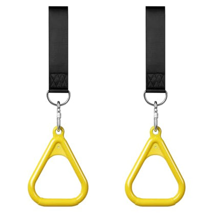 LadyRosian Trapeze Bar Swing Monkey Bars Hanging Ninja Rings Warrior Slackline Obstacle Course Kits for Kid Playground Equipment Accessories (Yellow) - color: Yellow