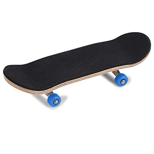 Tyenaza Finger Skateboard Wooden Fingerboard Toy Professional Stents Skate Set Stress-Relieving Children's Gifts Finger Skateboard(Dark Blue) - color: Dark Blue
