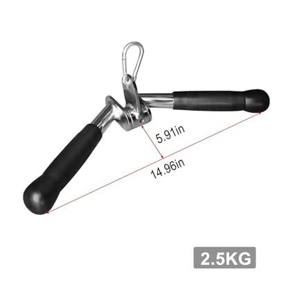 V-bar Tricep Press Down Bar - Pulley Cable Machine Attachment Rotating Bar for Home Gym Strength Training Handle with Rubber Handgrips - LAT Pull Down Machine LAT Pulldown Attachments