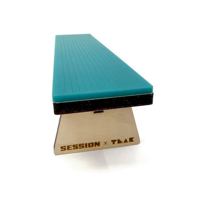 Teak Tuning x Session Wooden Fingerboard Obstacle - The Bench, Baltic Birch Wood with Teal Acrylic Surface, 7 7/8 x 1 3/4 x 1 3/4 Inches