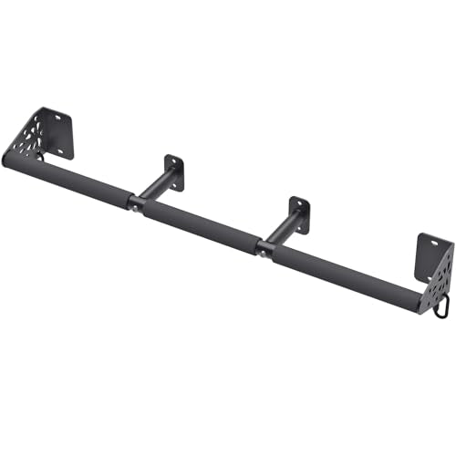 Kipika Wall Mounted Pull Up Bar - Heavy Duty 500 LB Capacity Doorway Chin Up Bar for Home Gym, Sturdy Steel Construction with Resistance Band Hooks | Hanging Exercise Bar for Full Body Workout